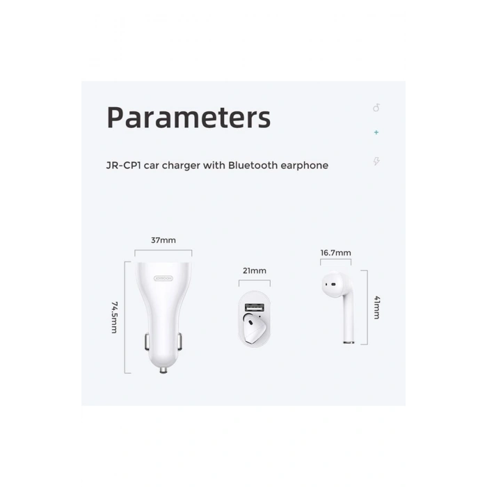 Bluetooth Kablosuz Kulaklıklı Araç Şarj Cihazı Jr-cp1