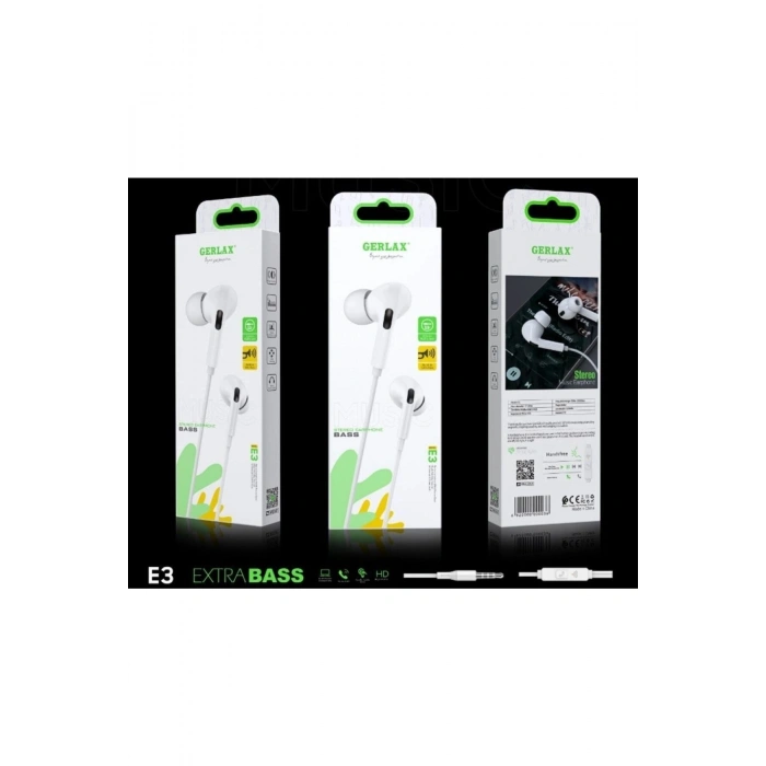 - E3 3.5 mm Uyumlu Jack Stereo Bass Kulaklık Gürültü Izolasyonlu Desenli Kablolu Metal Kulaklık