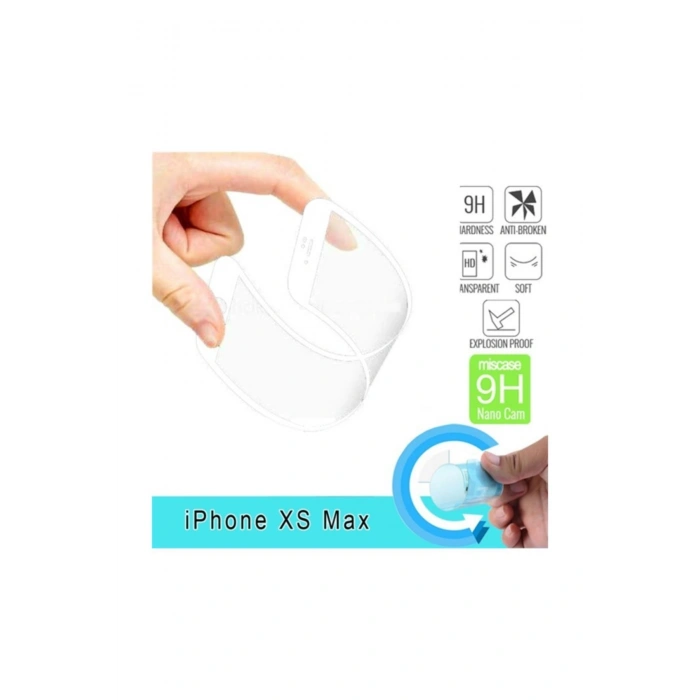 Apple Iphone Xs Max 6.5 Fiber Nano Ekran Koruyucu Beyaz