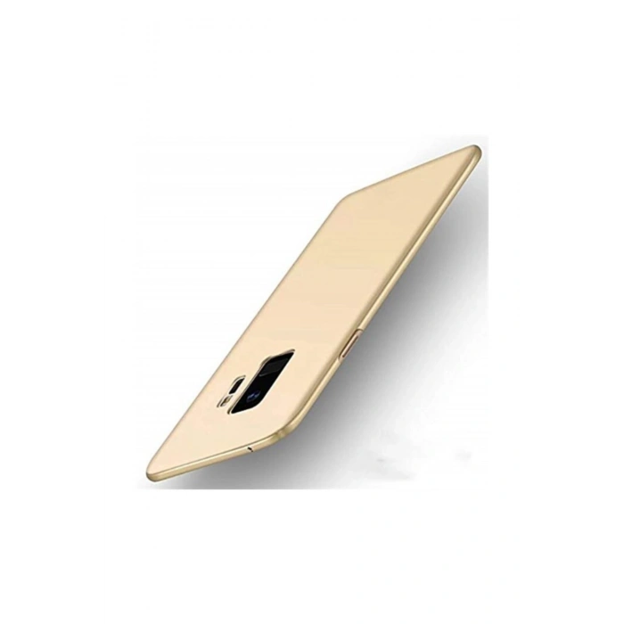 Samsung Galaxy S9 Plus Kılıf Tam Renk Esnek Silikon Kapak Gold Premium