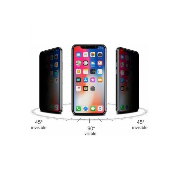 Apple Iphone 12 Mini 5.4 Privacy Hayalet 10d Ekran Koruyucu Siyah Cam