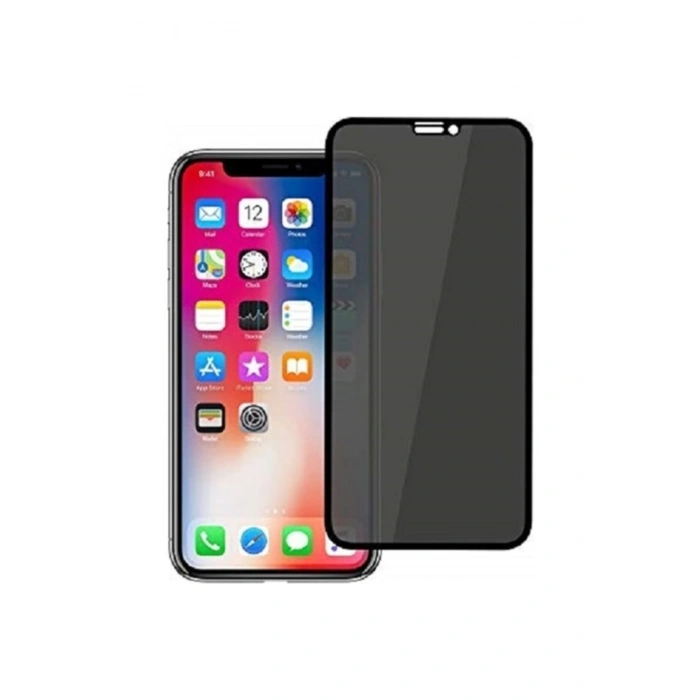Apple Iphone 12 Pro Max 6.7 Inç Privacy Hayalet 10d Ekran Koruyucu Siyah Cam