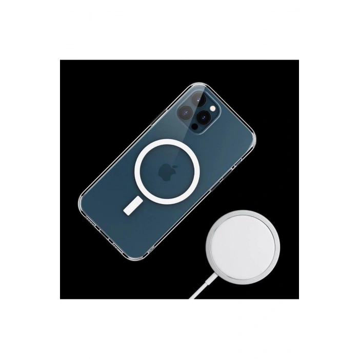 Iphone 12 / 12 Pro Dayanıklı Manyetik Şeffaf Kılıf (MAGSAFE UYUMLU)