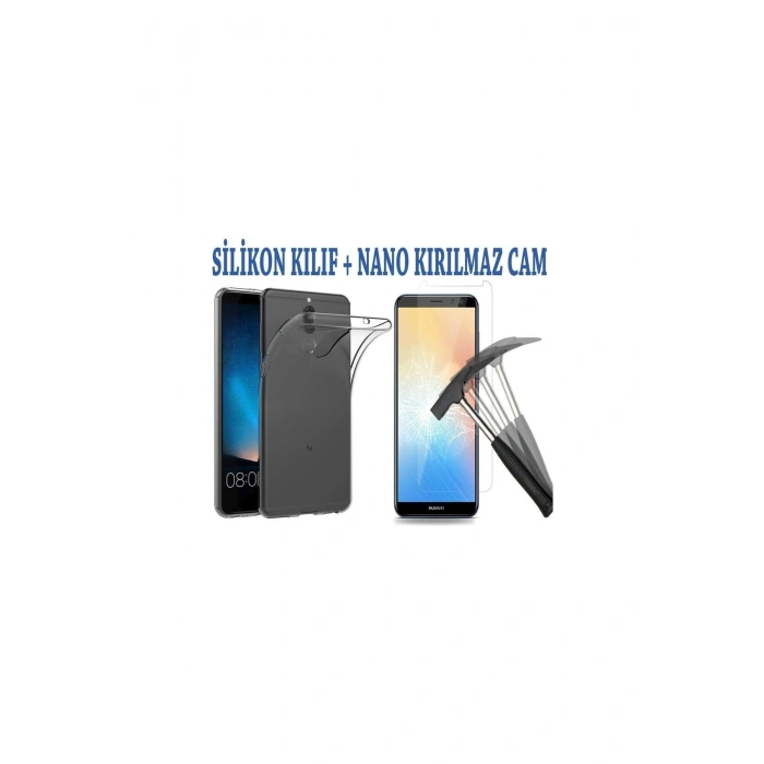 Huawei Mate 10 Lite Şeffaf Lazer Silikon Nano Ekran Koruyucu Film