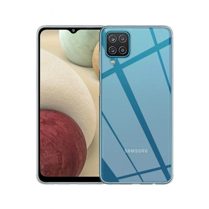 Samsung A12 Şeffaf Tıpalı Kamera Korumalı Şeffaf Silikon Kılıf