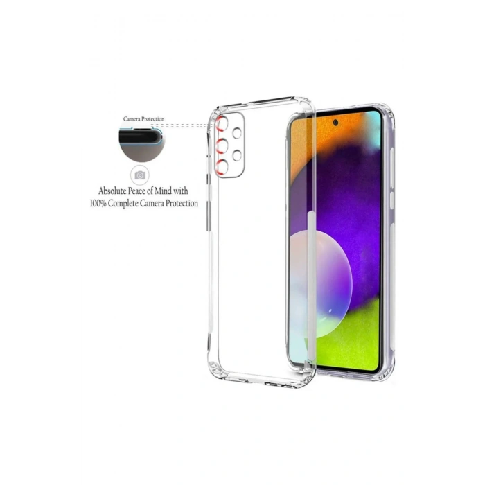 Samsung A52 Uyumlu Kamera Korumalı Şeffaf Silikon Kılıf