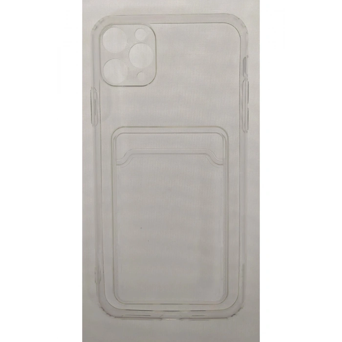 Iphone 11 Pro Uyumlu Kamera Korumalı Kartlıklı Şeffaf Kılıf Card Case