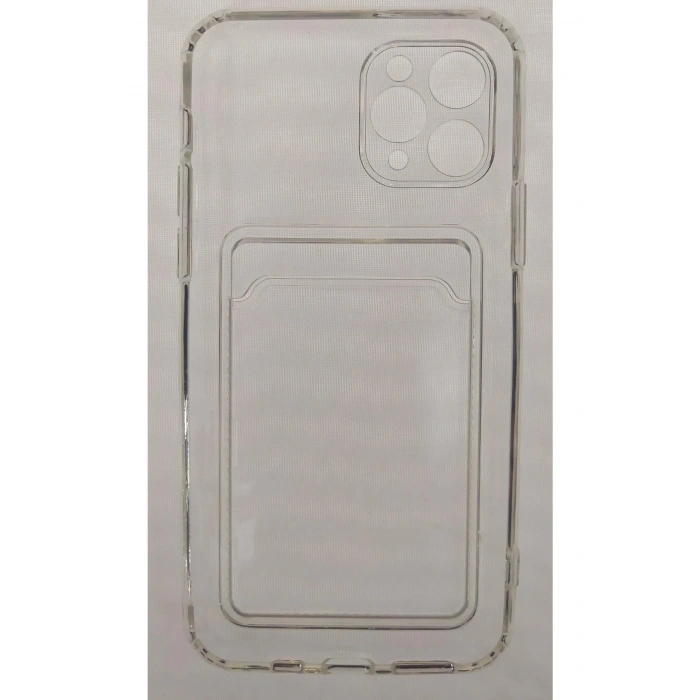 Iphone 11 Pro Uyumlu Kamera Korumalı Kartlıklı Şeffaf Kılıf Card Case