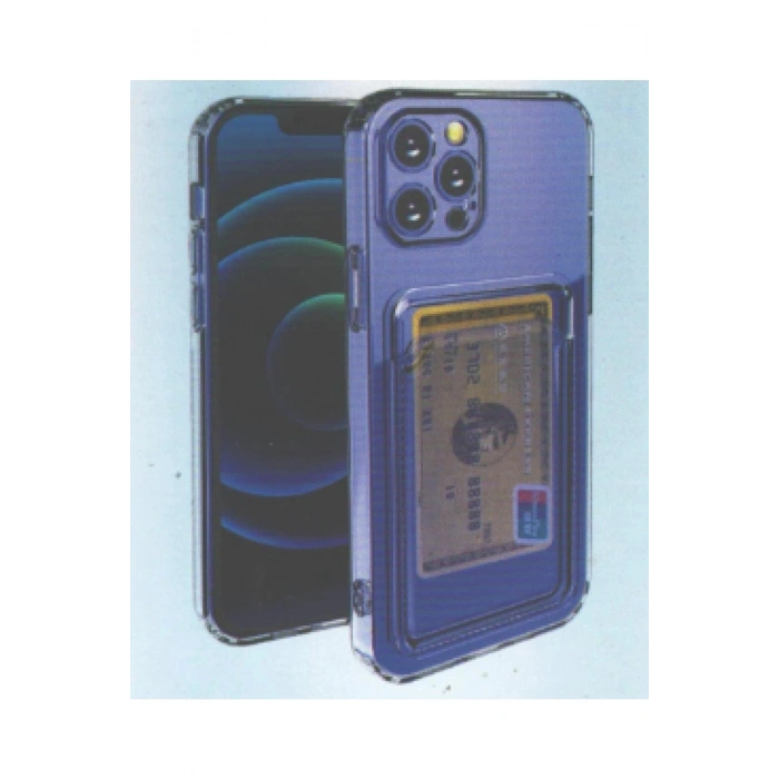 Iphone 11 Pro Uyumlu Kamera Korumalı Kartlıklı Şeffaf Kılıf Card Case