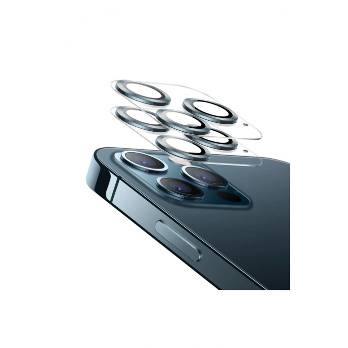 Iphone 12 Uyumlu Kamera Lens Koruyucu Gri