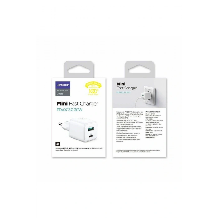 L-QP303 30W 2 Port PD Şarj Adaptörü Seyahat Sarj Cihazı