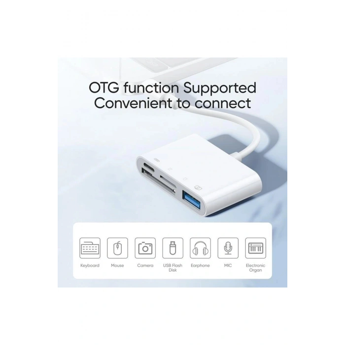 S-H142 Lightning - USB OTG Kart Okuyucu 4 in 1