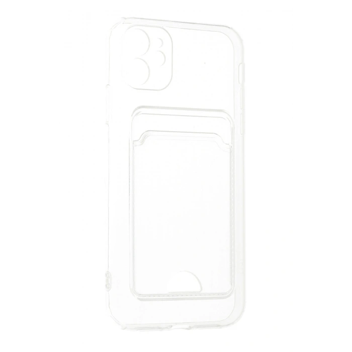 Iphone 11 Uyumlu Kamera Korumalı Kartlıklı Şeffaf Kılıf Card Case