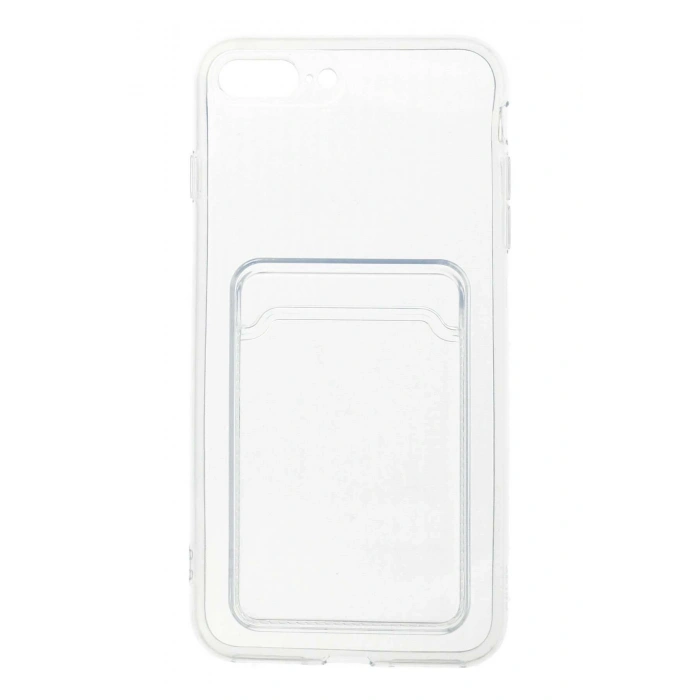 Iphone 7 Plus/8 Plus Uyumlu Kamera Korumalı Şeffaf Kartlıklı Card Case