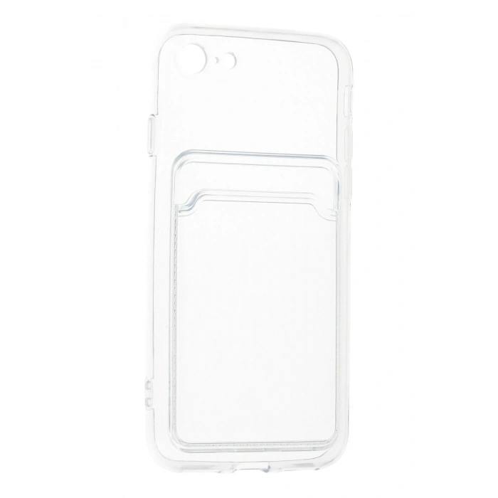 Iphone 7/8 Uyumlu Şeffaf Kamera Korumalı Kartlıklı Kılıf Card Case