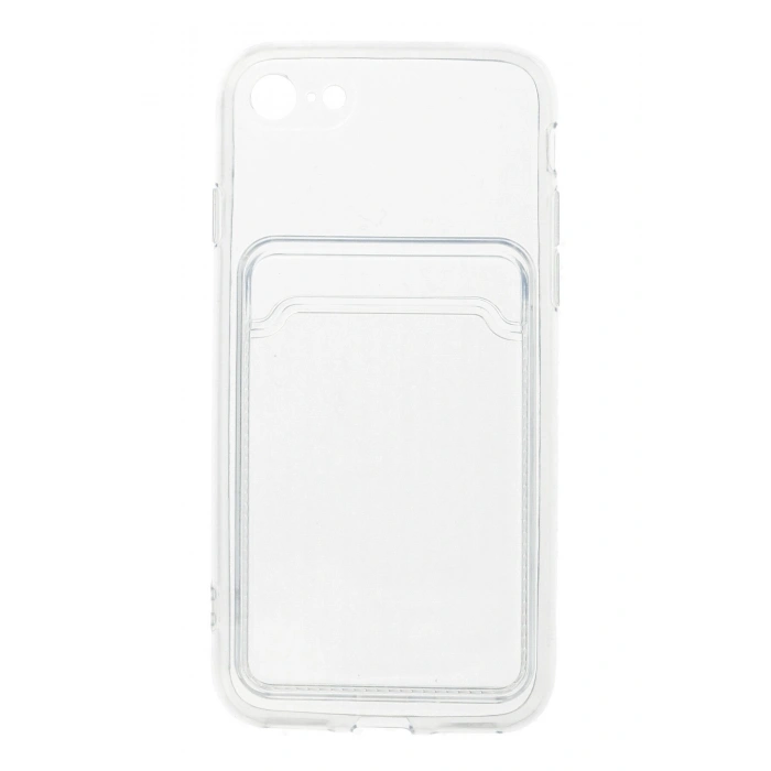 Iphone 7/8 Uyumlu Şeffaf Kamera Korumalı Kartlıklı Kılıf Card Case