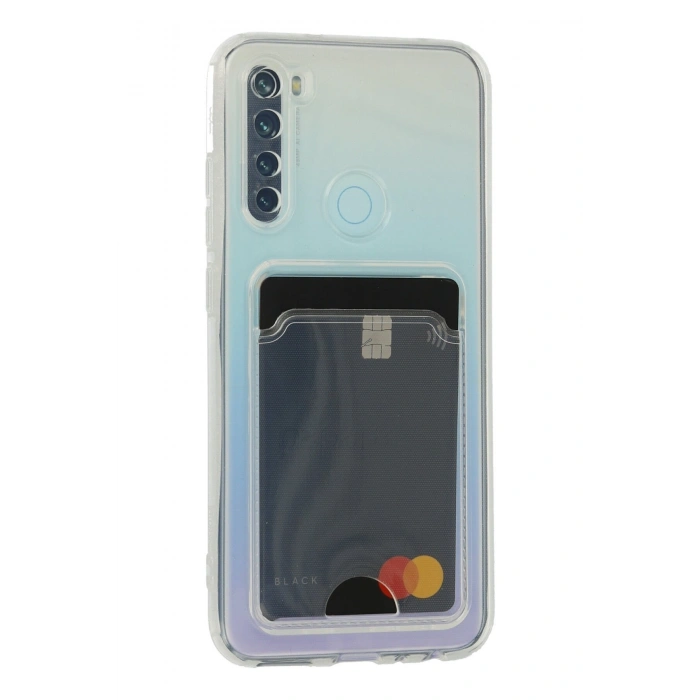 Xiaomi Redmi Note 8 Uyumlu Kamera Korumalı Şeffaf Kartlıklı Card Case
