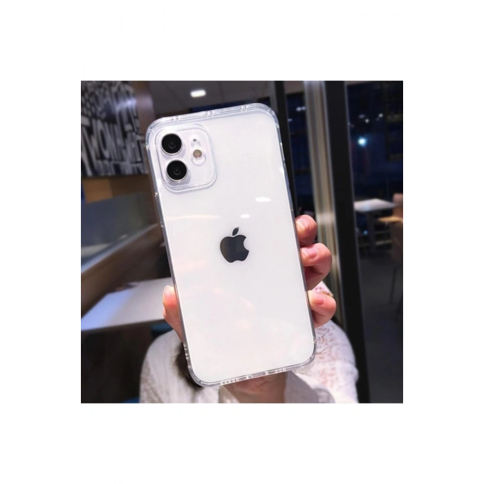 Iphone 7-8 Plus Uyumlu Renkli Şeffaf Silikon 2.0mm Kamera Korumalı Telefon Kılıfı Şeffaf