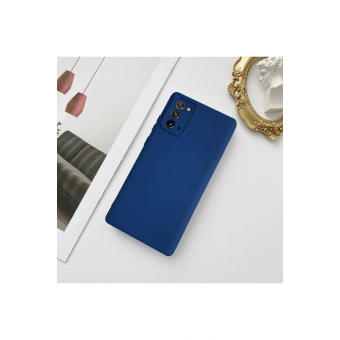Samsung Galaxy A52 Lansman Likid Silikon Kamera Korumalı Kılıf Lacivert