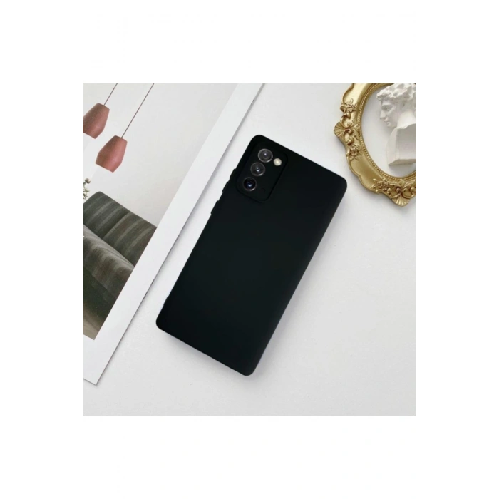 Samsung Galaxy A51 Lansman Likid Silikon Kamera Korumalı Kılıf Siyah