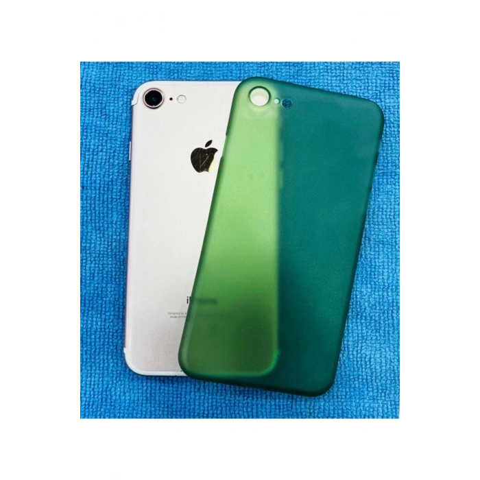 Apple Iphone 7-8 0,2 Mm Pp Buzlu Ultra Ince Sert Silikon Kamera Korumalı Kılıf Koyu Yeşil