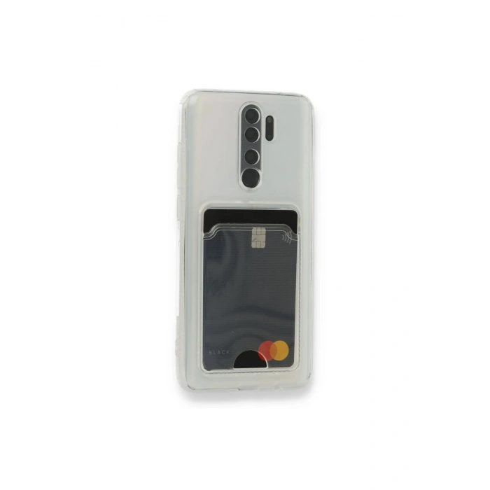 Xiaomi Redmi Note 8 Pro Ile Uyumlu Kartlıklı Şeffaf Kartvizitli Telefon Kılıfı Cardcase