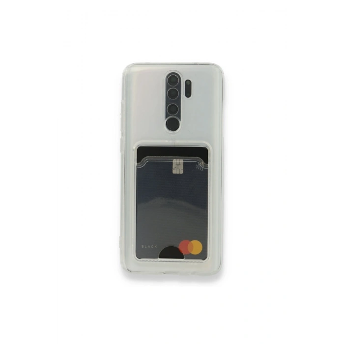 Xiaomi Redmi Note 8 Pro Ile Uyumlu Kartlıklı Şeffaf Kartvizitli Telefon Kılıfı Cardcase