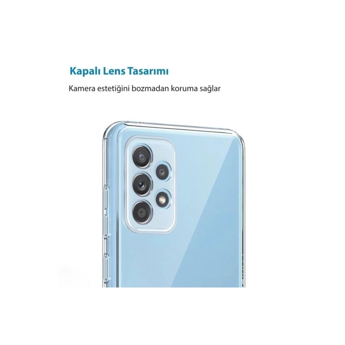 Samsung Galaxy A33 Kamera Korumalı Şeffaf Tıpalı Silikon Kılıf