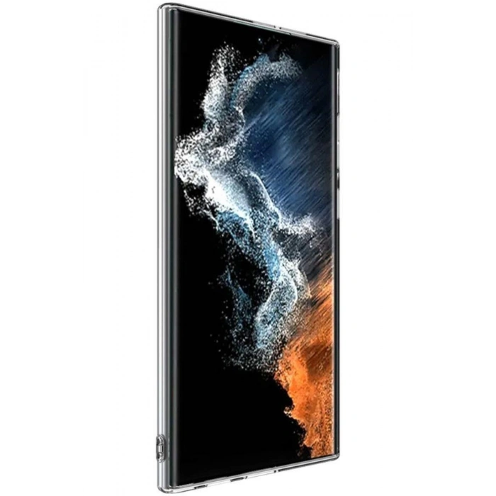 Samsung Galaxy S22 Ultra Ile Uyumlu Kamera Korumalı Şeffaf Tıpalı Silikon Kılıf