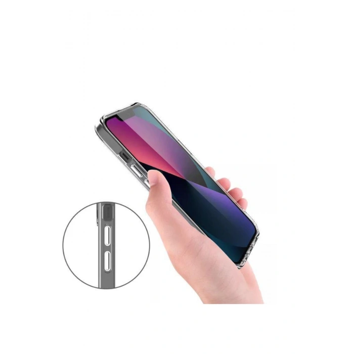 Iphone 13 Pro  Uyumlu Space 2 Şeffaf Kamera Korumalı Cep Telefonu Kılıfı