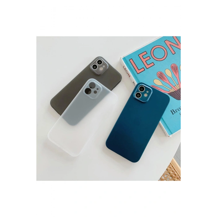 Iphone 8 Ile Uyumlu 0,2 Mm Pp Buzlu Ultra Ince Sert Silikon Kamera Korumalı Kılıf