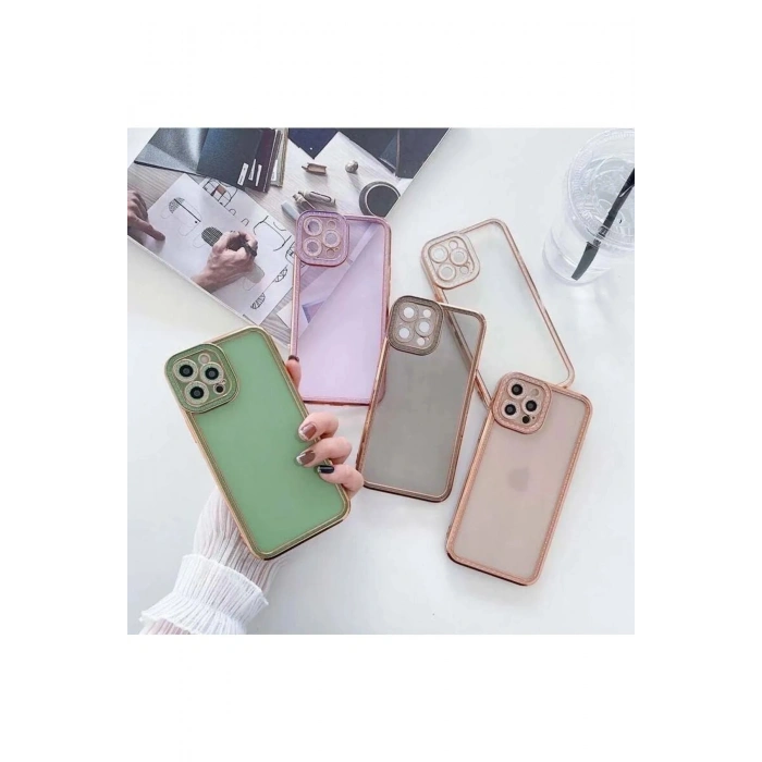 Iphone 11 Ile Uyumlu Kamera Korumalı Kenarları Yaldızlı Rio Kapak/kılıf
