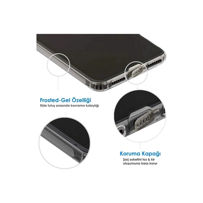 Oppo A74 Ile Uyumlu Kamera Korumalı Şeffaf Tıpalı Silikon Kılıf