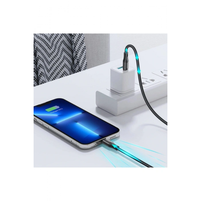 S-2024N1 PD Hızlı Şarj ve Data Kablosu Type-C to Lightning 20W 2M