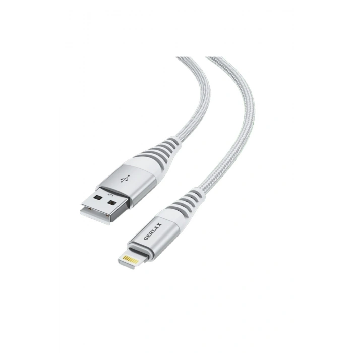Lightning Iphone Beyaz Hasır Örgülü Şarj Ve Data Kablosu 2.4a - 1,2m