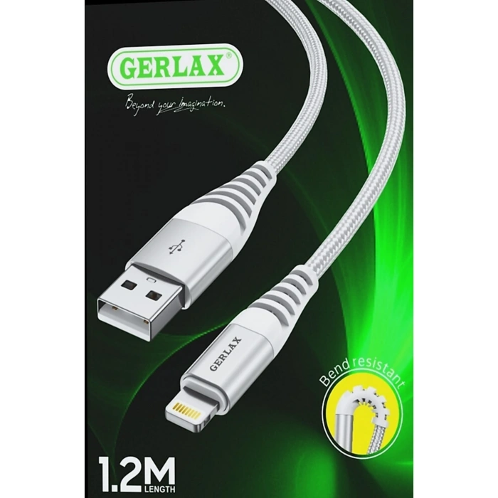 Lightning Iphone Beyaz Hasır Örgülü Şarj Ve Data Kablosu 2.4a - 1,2m