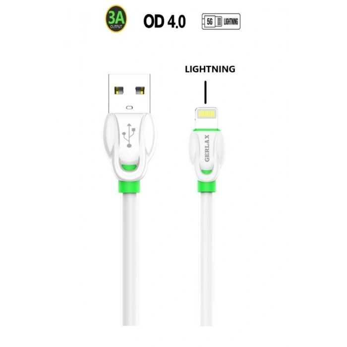 Gd-37 Lightning Iphone Şarj Ve Data Kablosu 3 Amper 1m Beyaz Şarj Kablosu