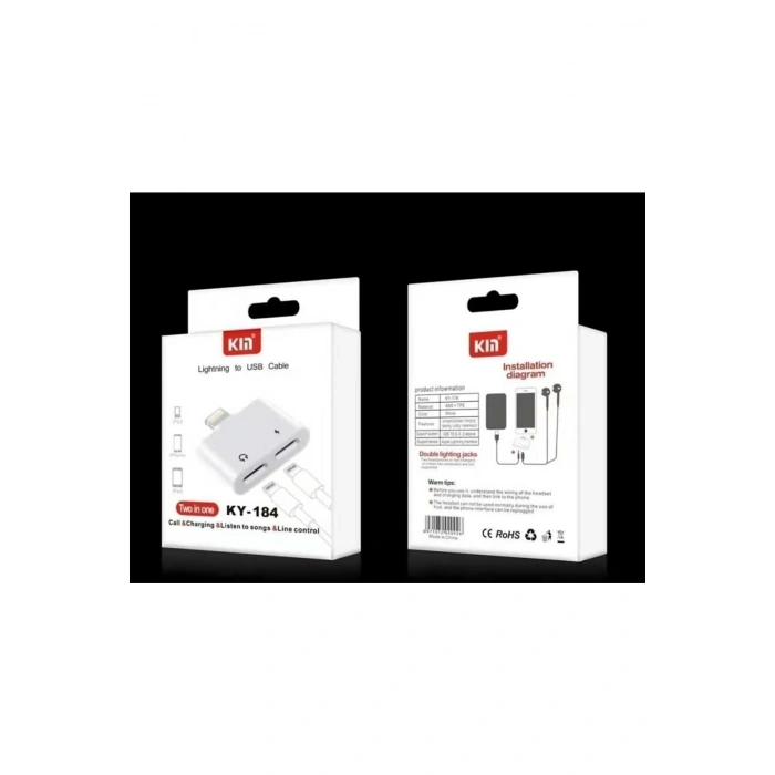 Iphone Uyumlu Şarj Ve Kulaklık Dönüştürücü Adaptör