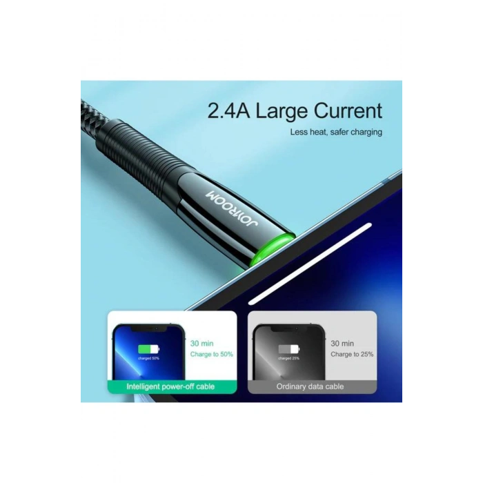 S-1224k7 Lightning Akıllı Kapanma Hızlı Şarj Kablosu 1,2m