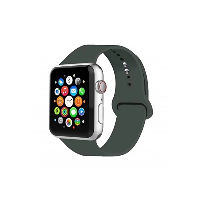 Watch Kordon Liquid Silikon Kordon Kayış 38 Mm 40 Mm Se 6 5 4 3 2 Seri Uyumlu 17-haki Yeşil