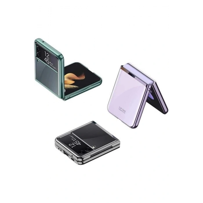 Samsung Z Flip 3 Şeffaf Korumalı Silikon Kılıf - Telefon Kılıfı