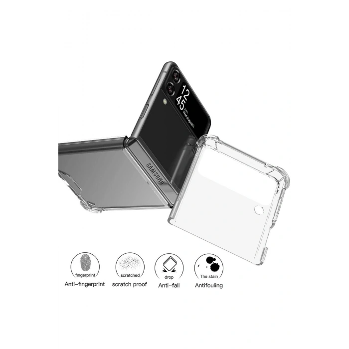 Samsung Z Flip 4 Şeffaf Korumalı Silikon Kapak & Kılıf