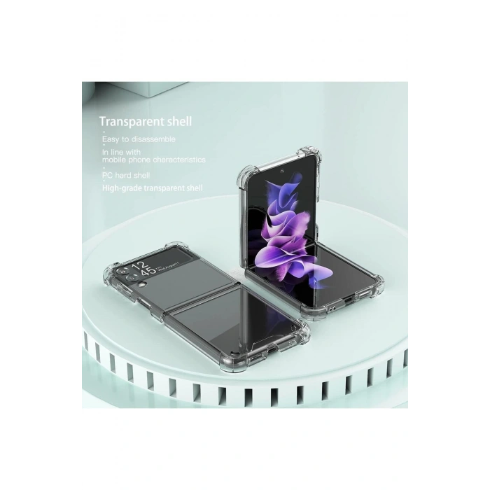 Samsung Z Flip 4 Şeffaf Korumalı Silikon Kapak & Kılıf