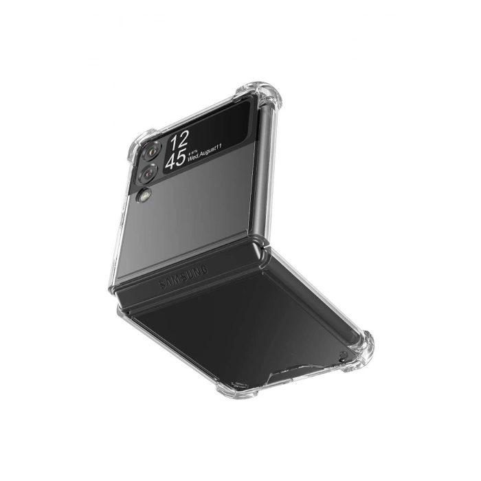 Samsung Z Flip 4 Şeffaf Korumalı Silikon Kapak & Kılıf