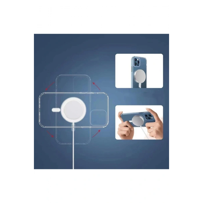 İphone 14 Pro Max Magsafe Uyumlu Şeffaf Telefon Kılıfı