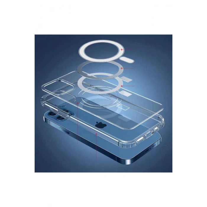 İphone 14 Pro Max Magsafe Uyumlu Şeffaf Telefon Kılıfı