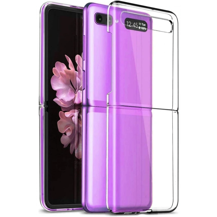 Samsung Z Flip 4 Ile Uyumlu 2 Parçalı Şeffaf Kılıf
