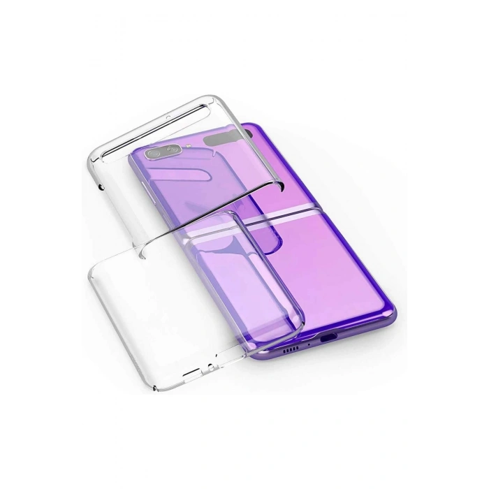 Samsung Z Flip 4 Ile Uyumlu 2 Parçalı Şeffaf Kılıf