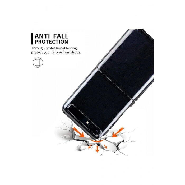 Samsung Z Flip 4 Ile Uyumlu 2 Parçalı Şeffaf Kılıf