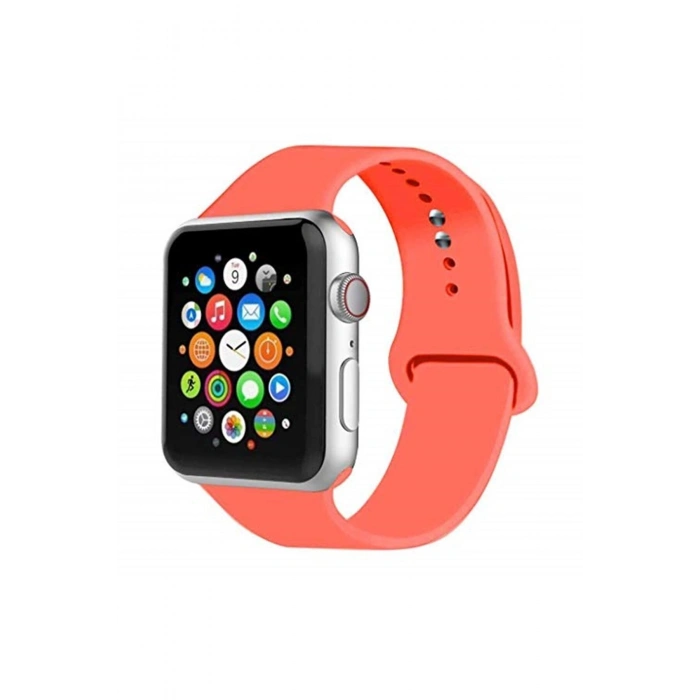 Apple Watch Kordon Liquid Silikon Kordon Kayış 42 Mm 44 Mm Se 6 5 4 3 2 Seri Uyumlu 29-pembe Açık